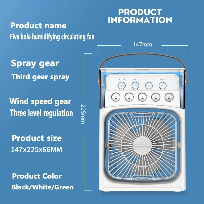 3 In 1 Fan AIr Conditioner Household Small Air Cooler LED Night Light