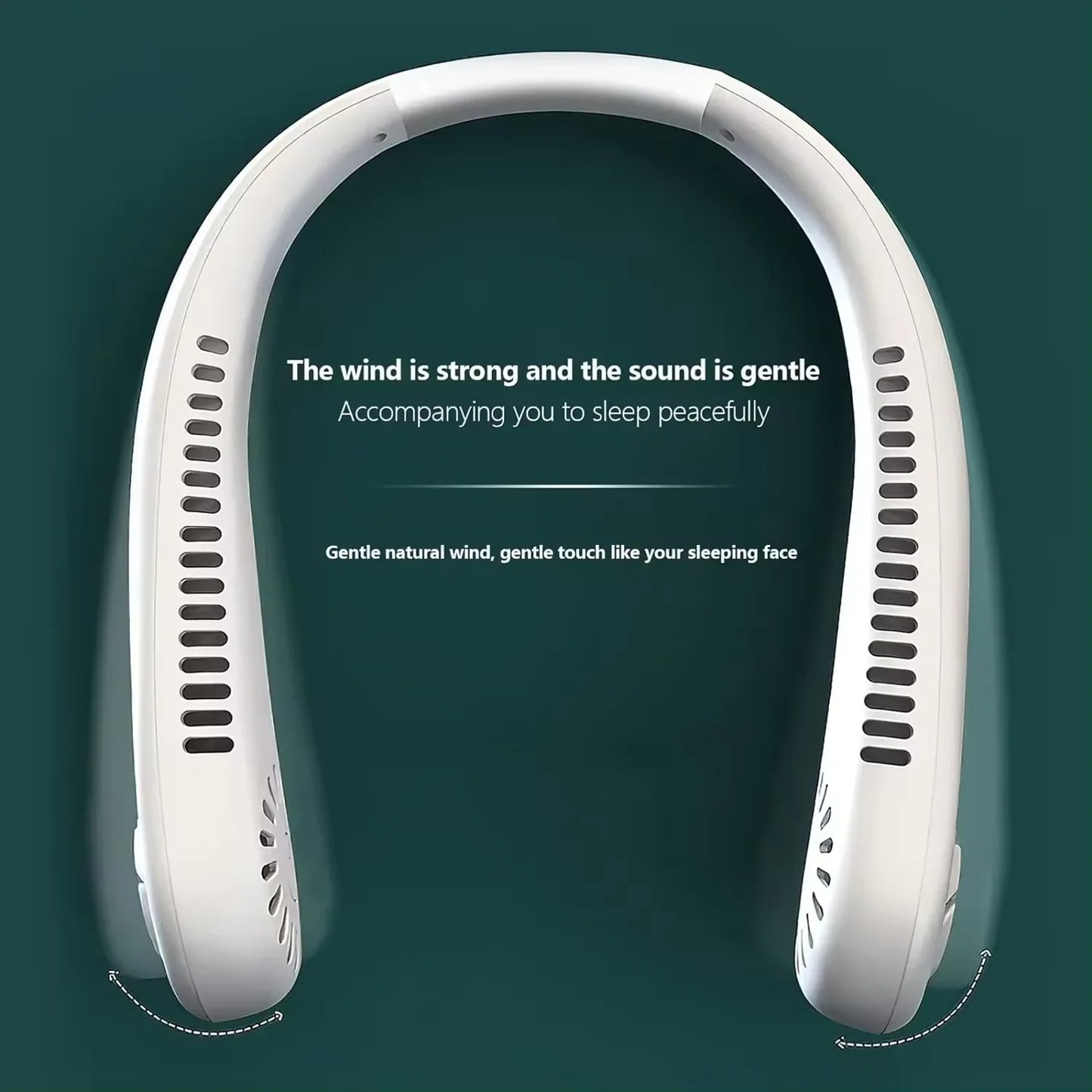 Leafless hanging neck fan, mini portable usb fan